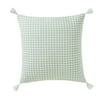 Beautiful Tonal Houndstooth Cotton Decorative Pillow with Tassels by Drew Barrymore, 22" x 22"