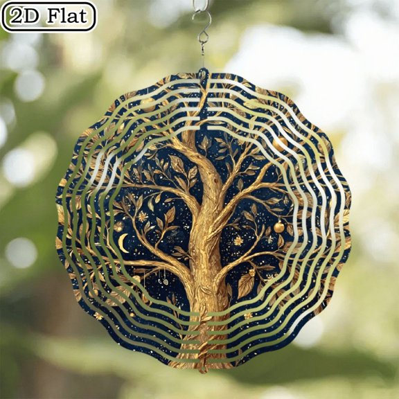 Beautiful Tree of Life Metal 3D Wind Chime with 360 Rotating Hook for a Dynamic Artistic Effect, Perfect for Decorating Gardens, Balconies, and Lawns Unique Gift Idea for Friends Family