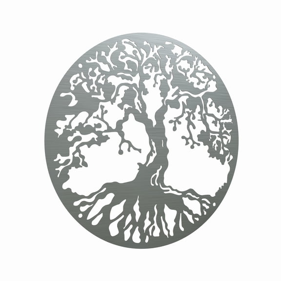Beautiful Tree of Life Stainless Steel Wall Decor in 18" Diameter