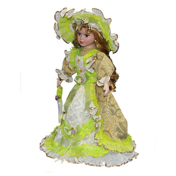 Beautiful Triangel Dolls Porcelain Dolls Standing Model Delicate 17 Inch Porcelain Dolls Figurine Table Desk Decors