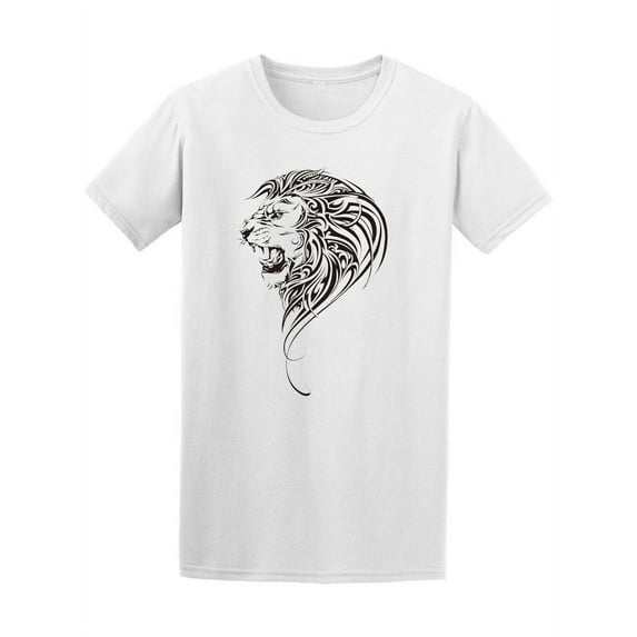 Beautiful Tribal Angry Lion T-Shirt Men -Image by Shutterstock, Male x-Large
