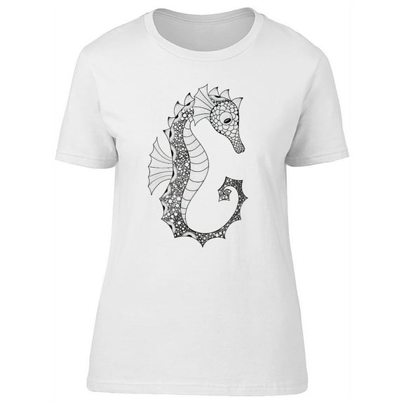 Beautiful Tribal Seahorse Sketch Tee Women's -Image by Shutterstock