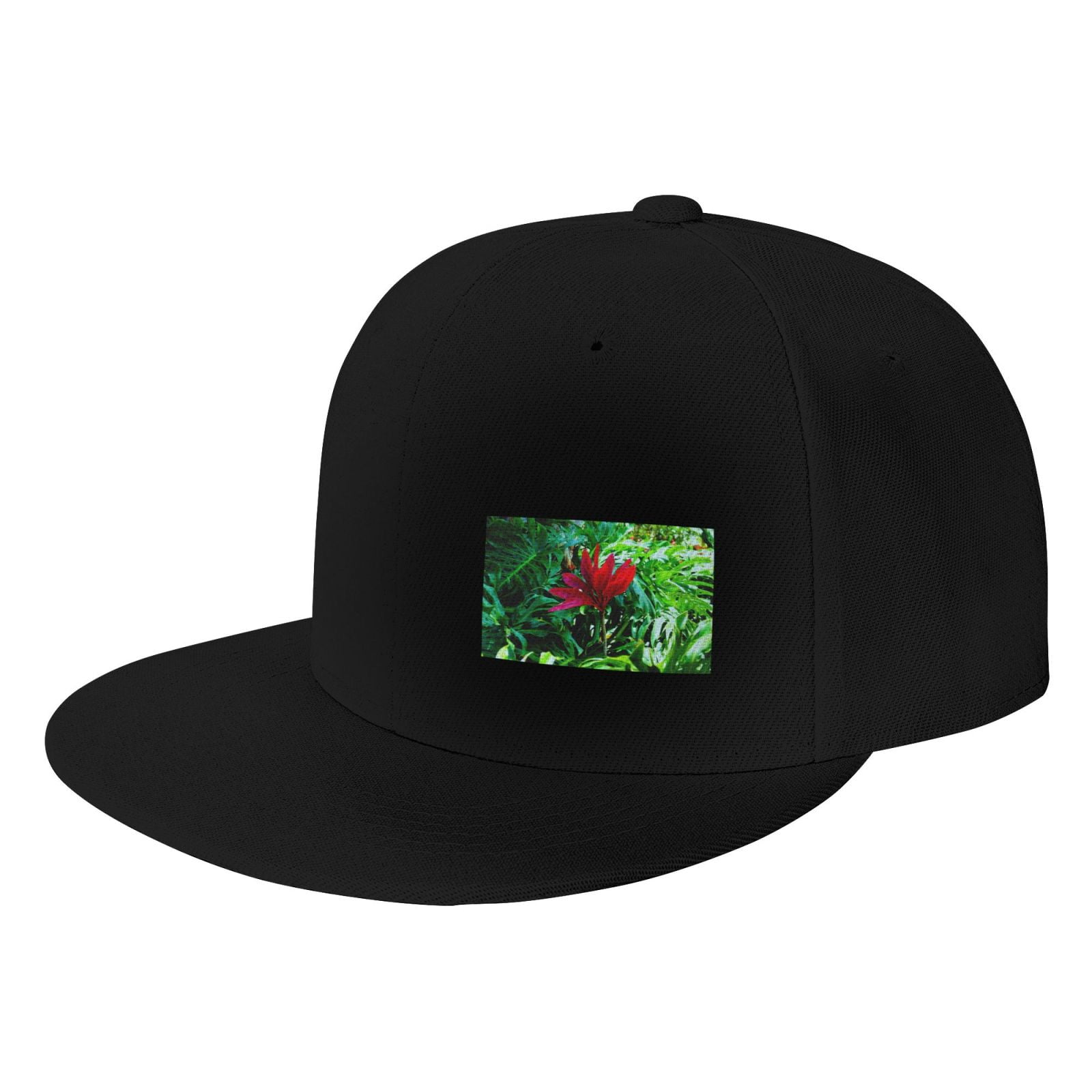 beautiful-tropical-flower-flat-bill-hats-for-men-snapback-skull