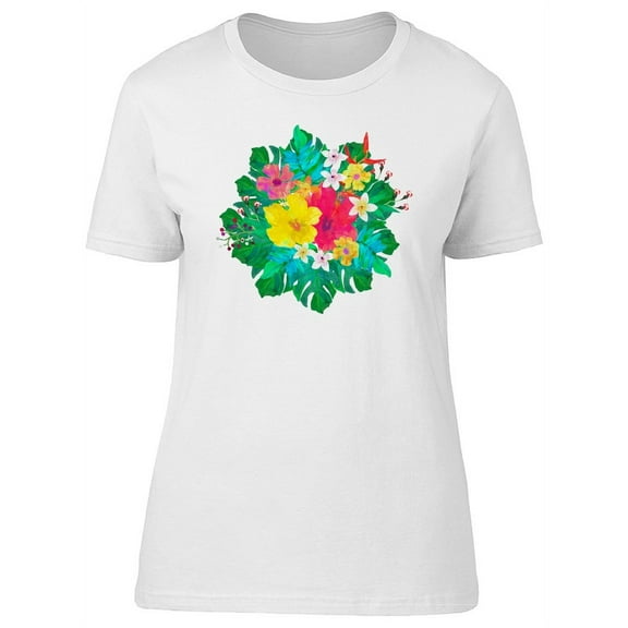 Beautiful Tropical Flower T-Shirt Women -Image by Shutterstock, Female Large