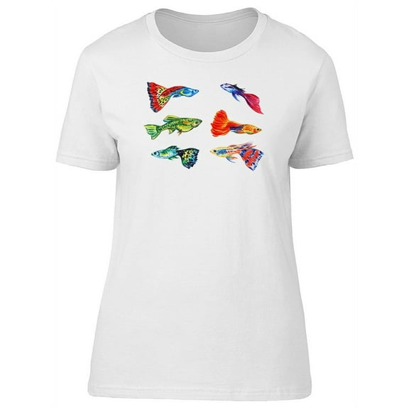 Beautiful Tropical Guppy Fishes Tee Women's -Image by Shutterstock