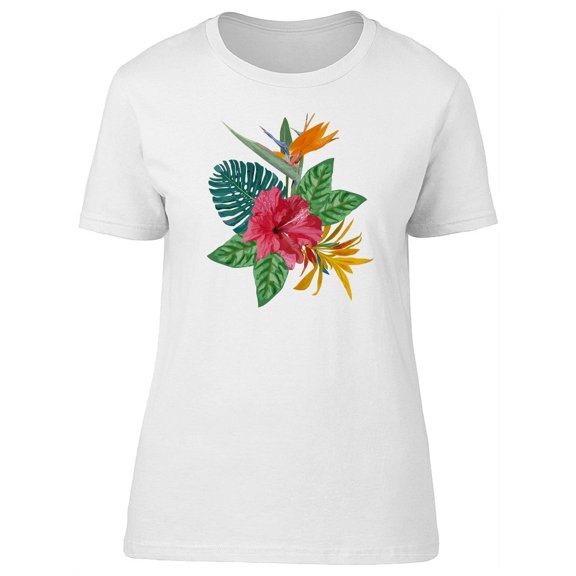 Beautiful Tropical Plants, Color T-Shirt Women -Image by Shutterstock, Female Small