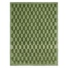 Beautiful Tufted Thyme Green Geometric Stripe Indo