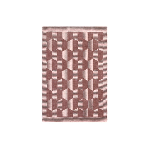 Beautiful Tufted Rose Geometric Stripe Indoor Area Rug by Drew Barrymore, 5' x 7'