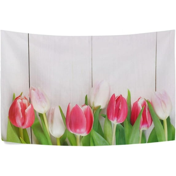 Beautiful Tulip Tapestry Wall Hanging Tapestries Happy Colorful Hippie Psychedelic Art Polyester Carpet Wall Decorative for Living Room Bedroom 60x40inch Gift Decor