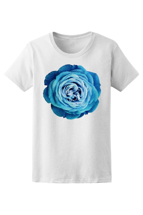 Beautiful Turquoise Rose Flower T-Shirt Women -Image by Shutterstock, Female Medium
