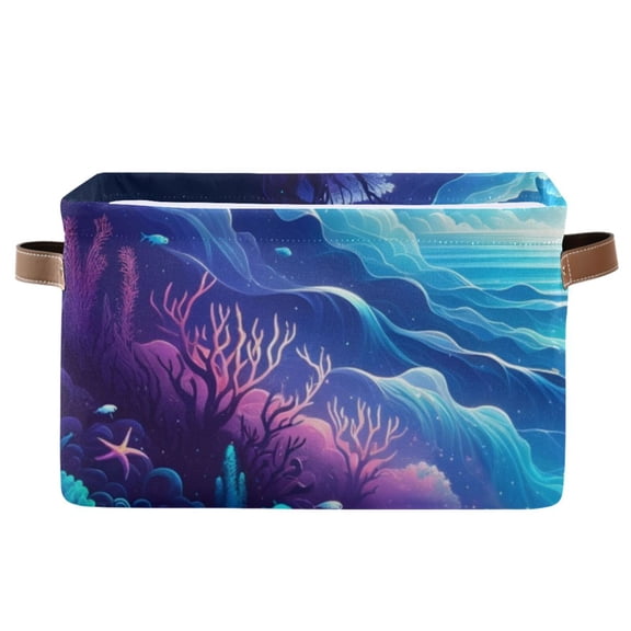 Beautiful Underwater Sea Storage Bins Baskets With Handles Storage Box Clothes Organizer Organization Toys