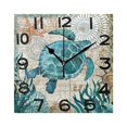 thumbnail image 1 of Beautiful Underwater Sea Turtle Print Square Wall Clock, 8 Inch Battery Operated Quartz Analog Quiet Desk Clock for Home,Office,School, 1 of 5