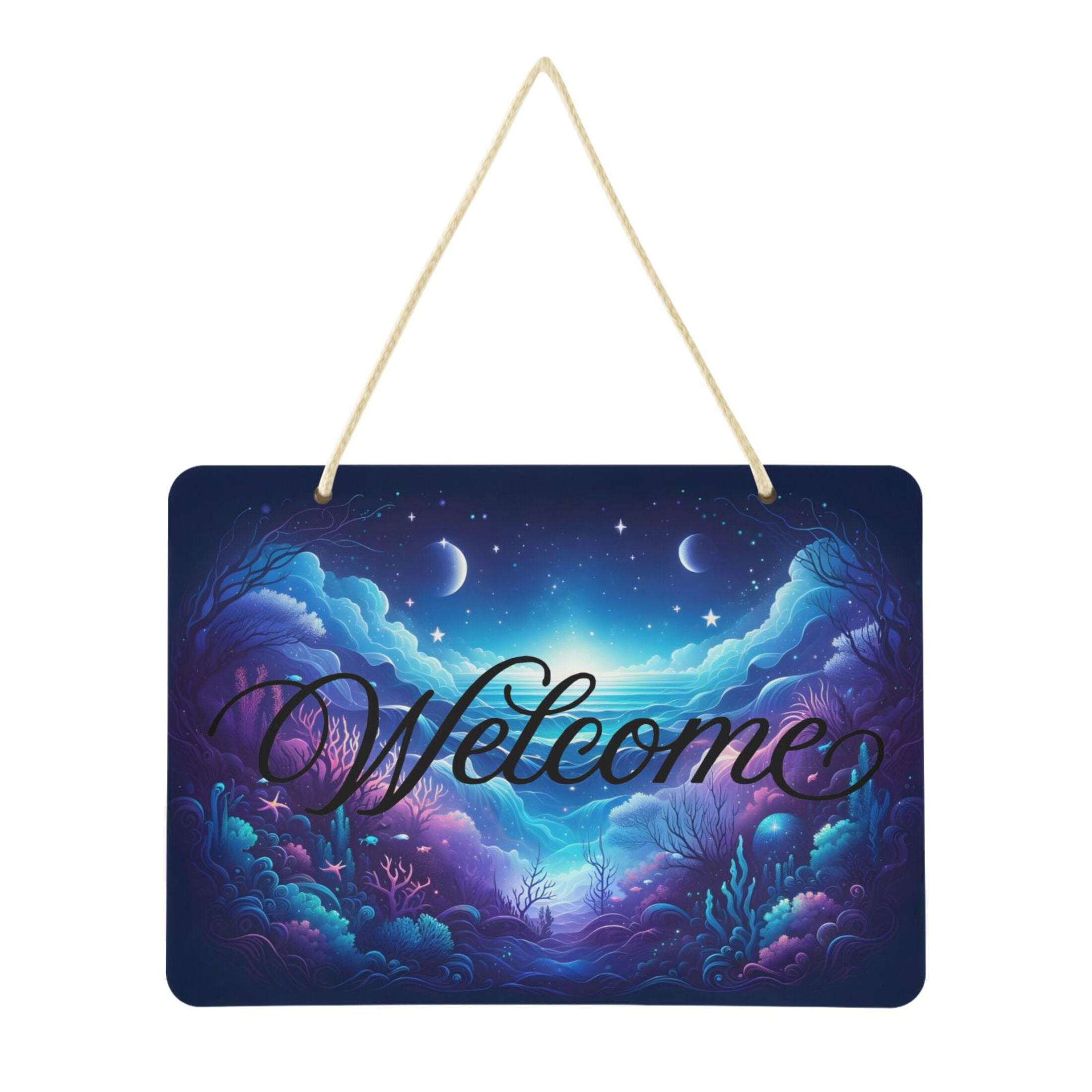 Beautiful Underwater World Welcome Sign Front Door PVC 14x10 inch ...