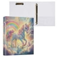 thumbnail image 1 of Beautiful Unicorn 3 Ring Hardcover Binders 1.5in Round Rings for Letter-Size Folder Paper Organizer Pockets for Office Student Recipe, 1 of 9