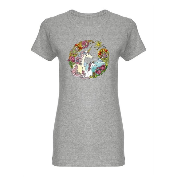 Beautiful Unicorn And Foal Shaped T-Shirt Women -Image by Shutterstock, Female x-Large