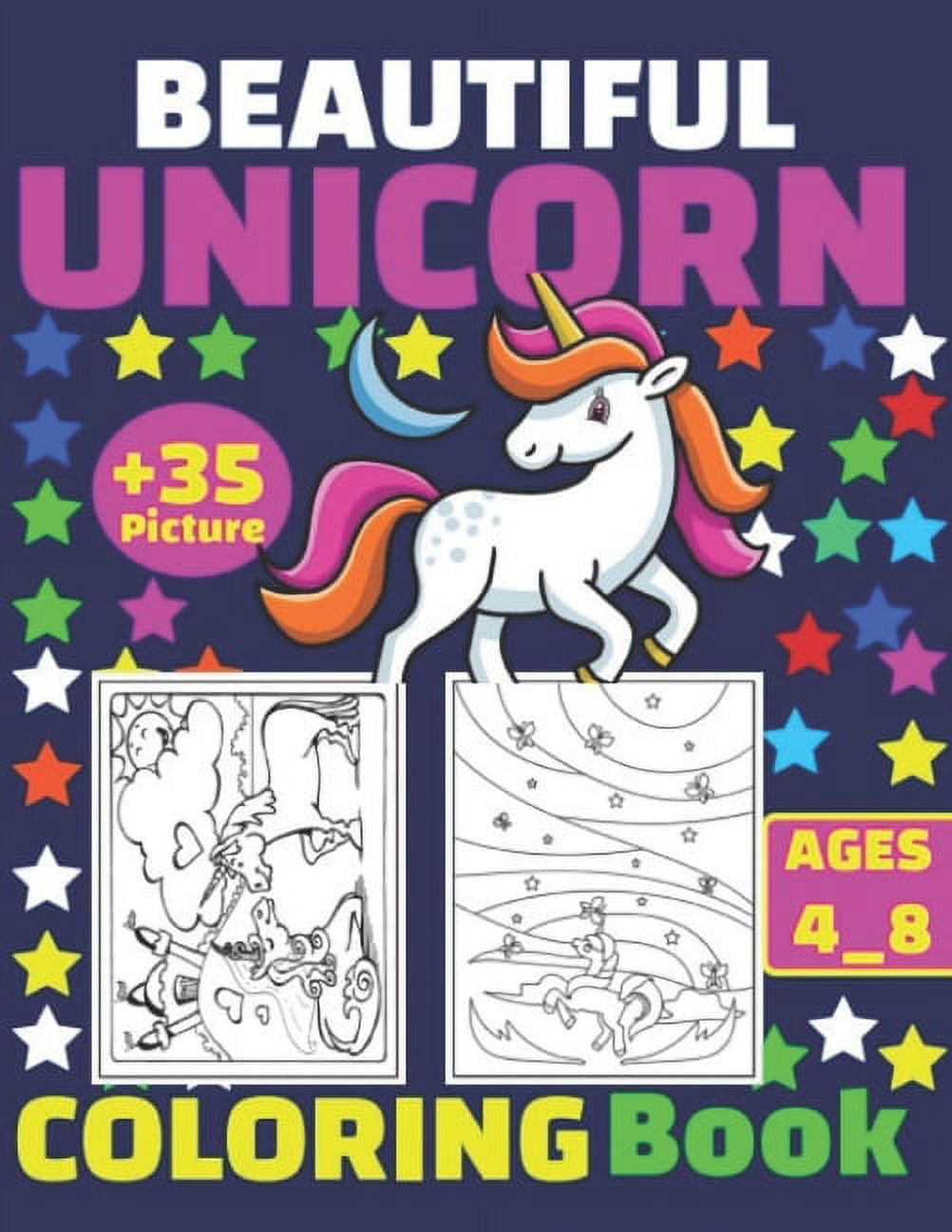 Beautiful Unicorn Coloring Book: For Kids ages 4_8, More than 35 coloring pictures, Unicorn Designs For Hours of Magical, (Paperback)