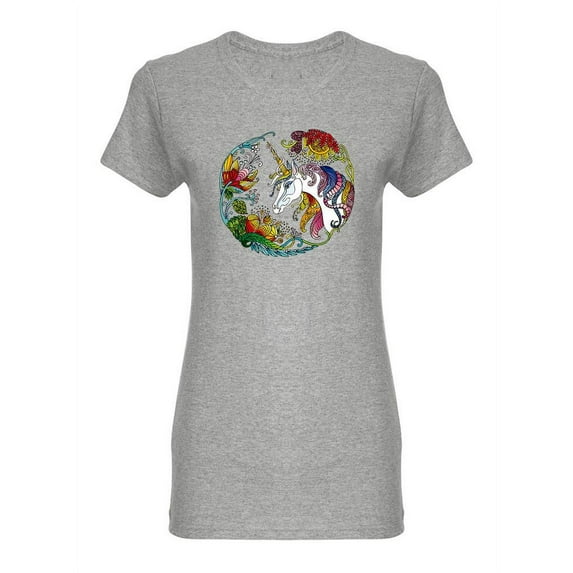 Beautiful Unicorn Magic Nature Shaped T-Shirt Women -Image by Shutterstock, Female x-Large