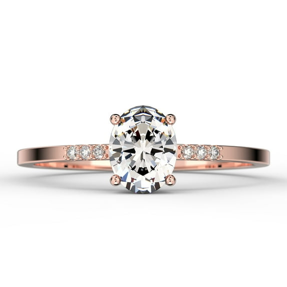 Beautiful Unique Art Deco 1.50 Carat Oval Cut Diamond Moissanite Engagement Ring, Classic Wedding Ring In 925 Sterling Silver With 18K Rose Gold Plating Gift For Her, Girlfriend, Wife, Promise Ring