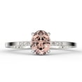 thumbnail image 1 of Beautiful Unique Art Deco 1.50 Carat Oval Cut Morganite And Diamond Moissanite Engagement Ring, Classic Wedding Ring in 10k Solid White Gold, Gift For Her, Girlfriend, Wife, Promise Ring, 1 of 3