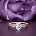 thumbnail image 1 of Beautiful Unique Art Deco 2.00 Carat Oval Cut Diamond Moissanite Engagement Ring, Classic Wedding Ring, One Matching Band in 10k Solid Rose Gold, Gift For Her, Girlfriend Promise Ring, Bridal Set, 1 of 3