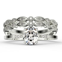 Beautiful Unique Art Deco 2.50 Carat Oval Cut Diamond Moissanite Engagement Ring, Wedding Ring, Two Matching Band in 925 Sterling Silver With 18k White Gold Plating Gift For Her