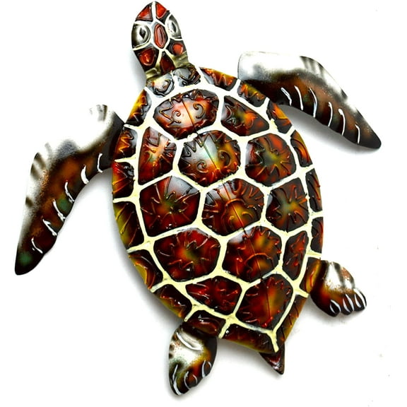 Beautiful Unique SEA Ocean Turtle Metal Tropical Loggerhead Island Wall Art Sm