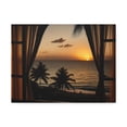 thumbnail image 1 of Beautiful View Sunset Sea Open Window Ocean Canvas Wall Art for Home Decor Ready-to-Hang, 1 of 18