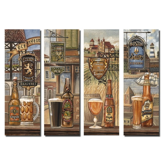 Beautiful Vintage American, German, Belgium, & Irish Beer Signs; Four 8x20 Giclee Prints; Higher Quality Paper and Printing Than a Normal Poster