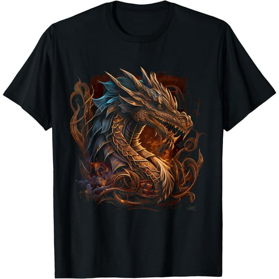 Beautiful Vintage Dragon Lover Fantasy Art Cool Illustration Unisex T-Shirt for Men Women Kids Toddler