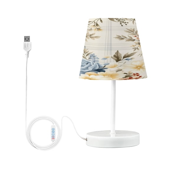 Beautiful Vintage Floral Flower Desk Lamp LED Table Nightstand Lamps with 3 Color Temperatures for Home Bedroom Living Room Decor 8x12