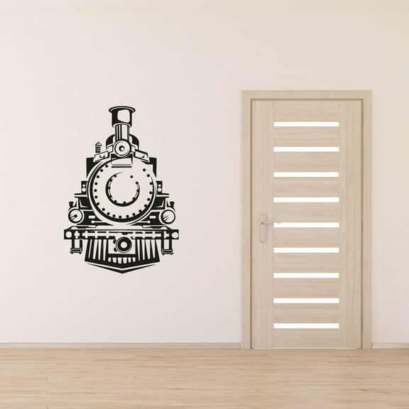 Beautiful Vintage Steam Train Parts Main Frame Chimney Buffers Vinyl Wall Sticker Wall Decal Wall Art Décor Home Room Kids Room Boys Girls Room Train Lover Living Room Decoration Size (10x6 inch)