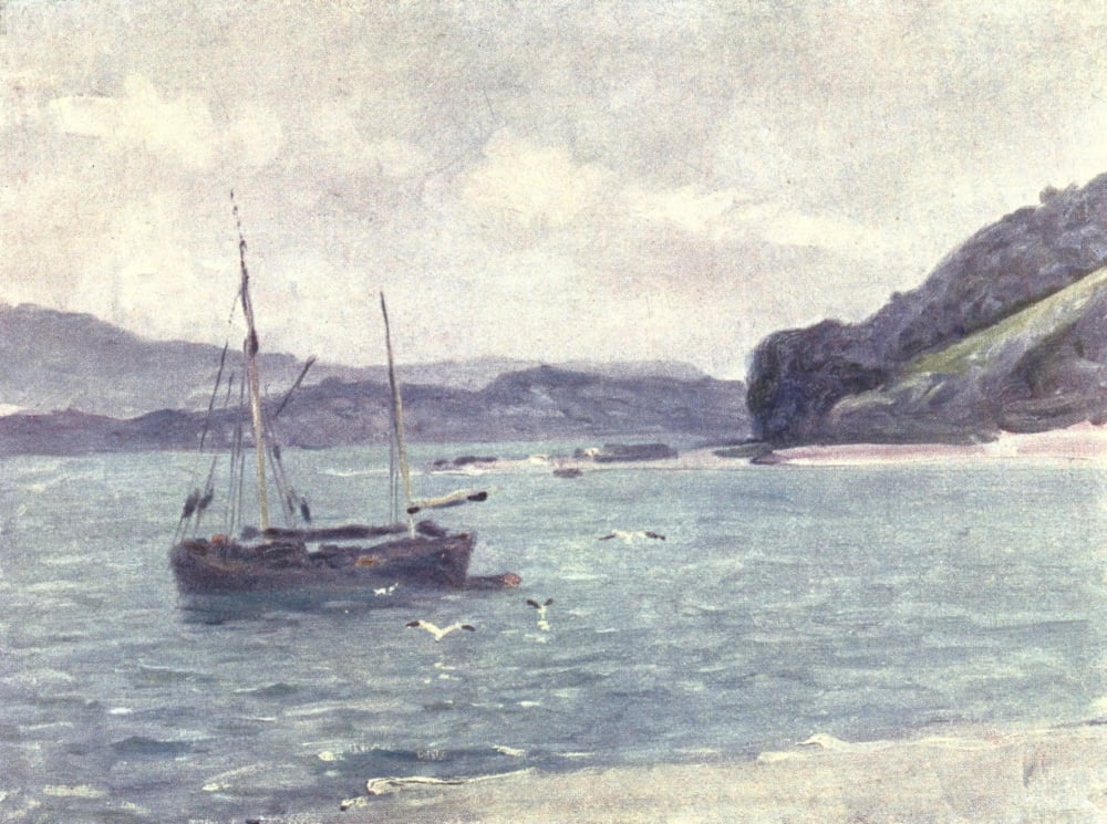 Beautiful Wales 1905 Beach at Beaumaris Canvas Art - Robert Fowler (18 x 24)