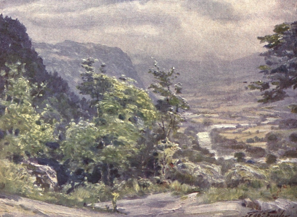 Beautiful Wales 1905 Conway Valley Canvas Art - Robert Fowler (24 x 36)
