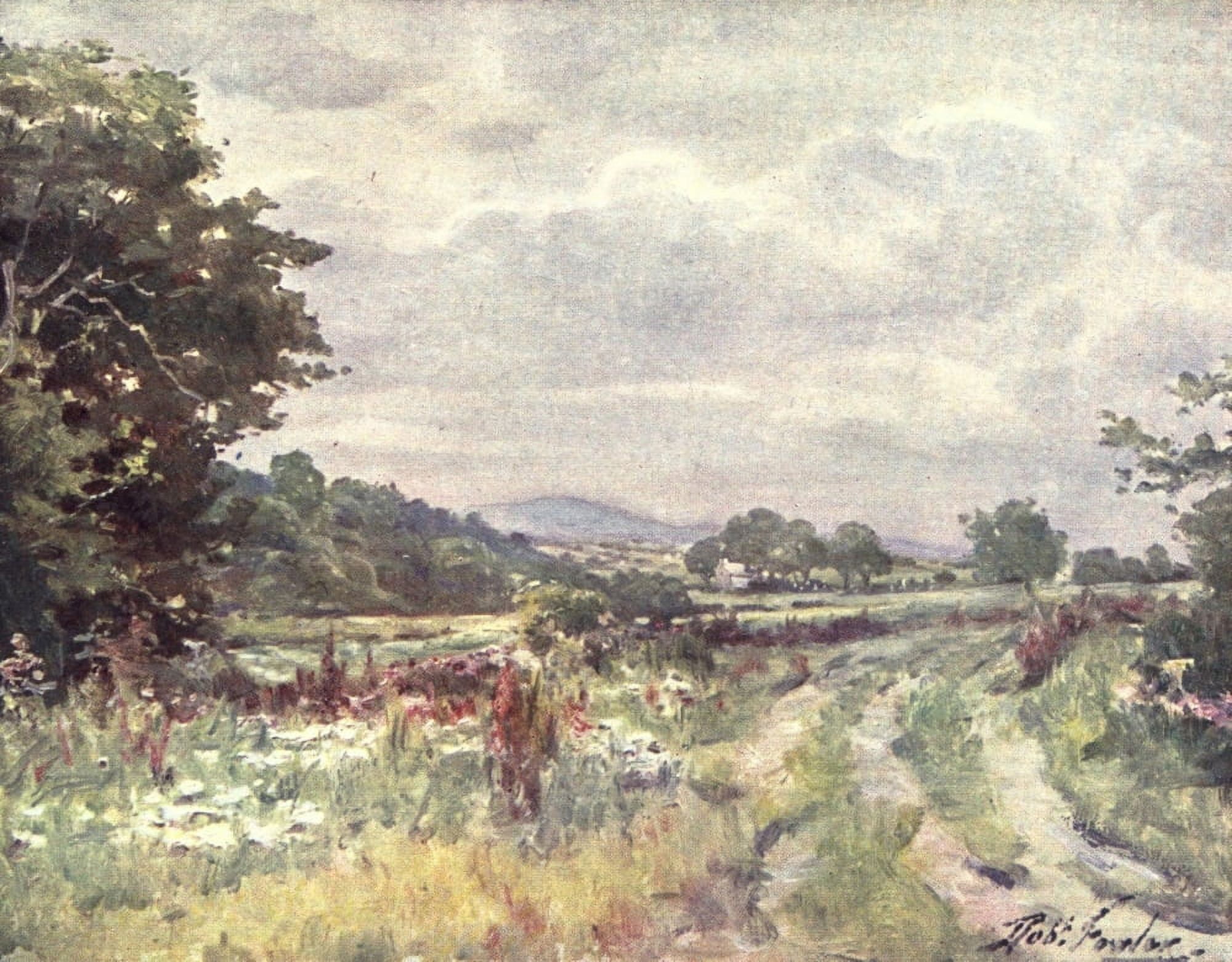 Beautiful Wales 1905 Country Lane Canvas Art - Robert Fowler (18 x 24)