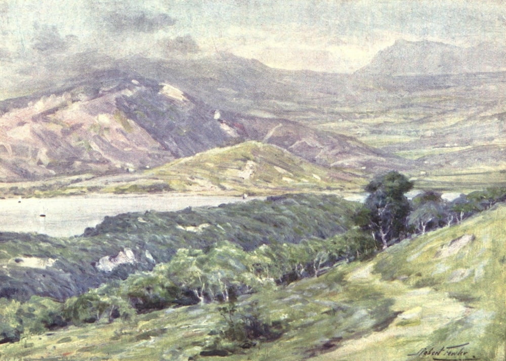 Beautiful Wales 1905 Duffws Mountain in mist Canvas Art - Robert Fowler (24 x 36)