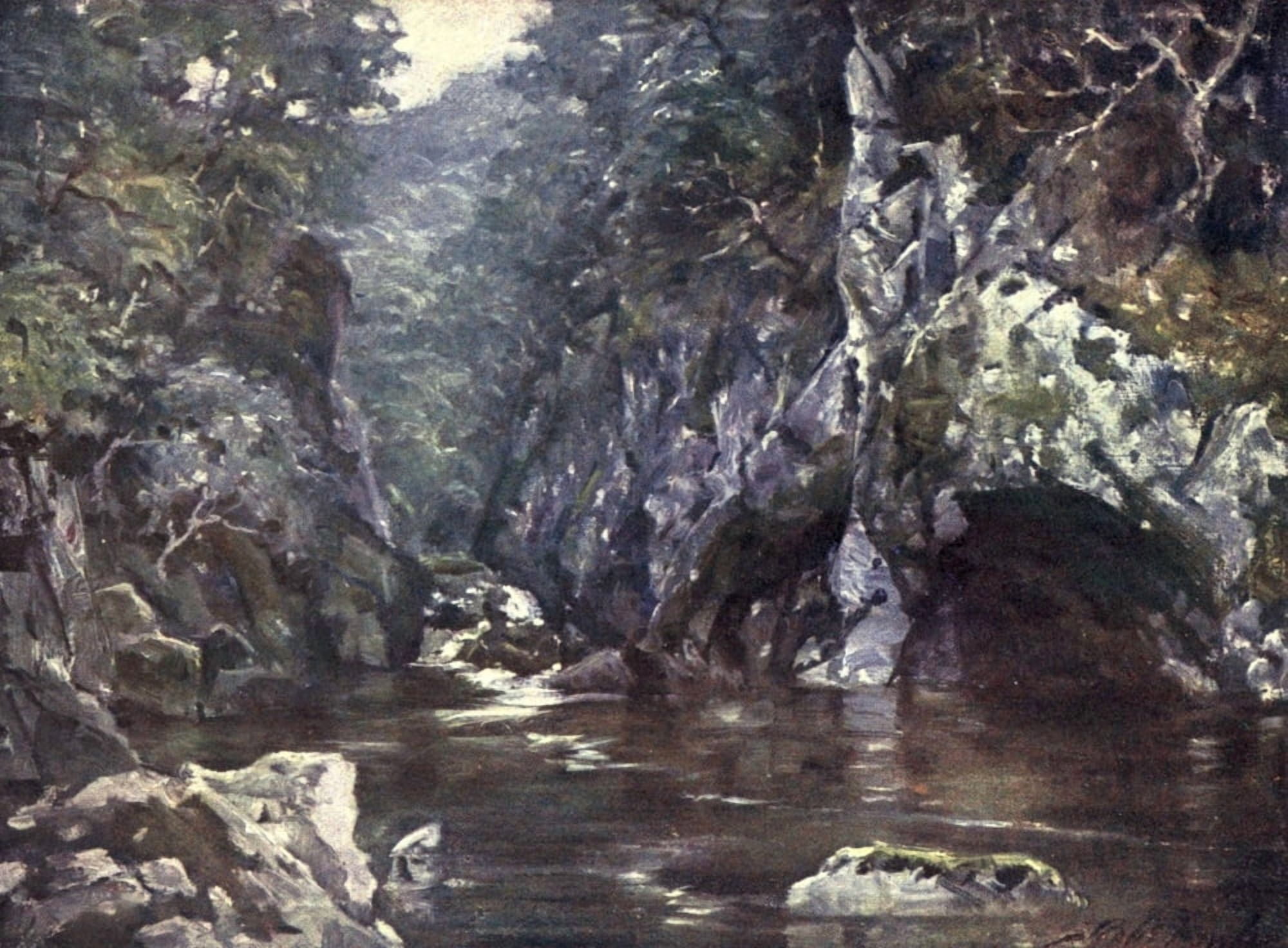 Beautiful Wales 1905 Fairy Glen Bettws-y-Coed Canvas Art - Robert Fowler (24 x 36)