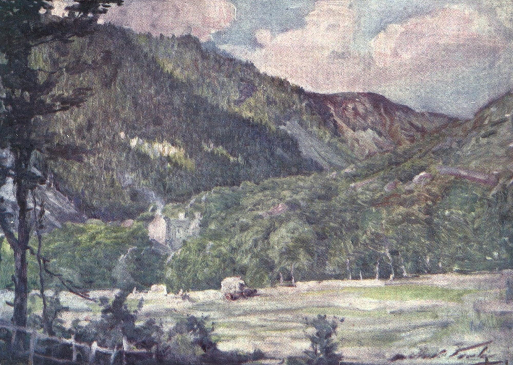 Beautiful Wales 1905 Hayfield near Portmadoc Canvas Art - Robert Fowler (18 x 24)