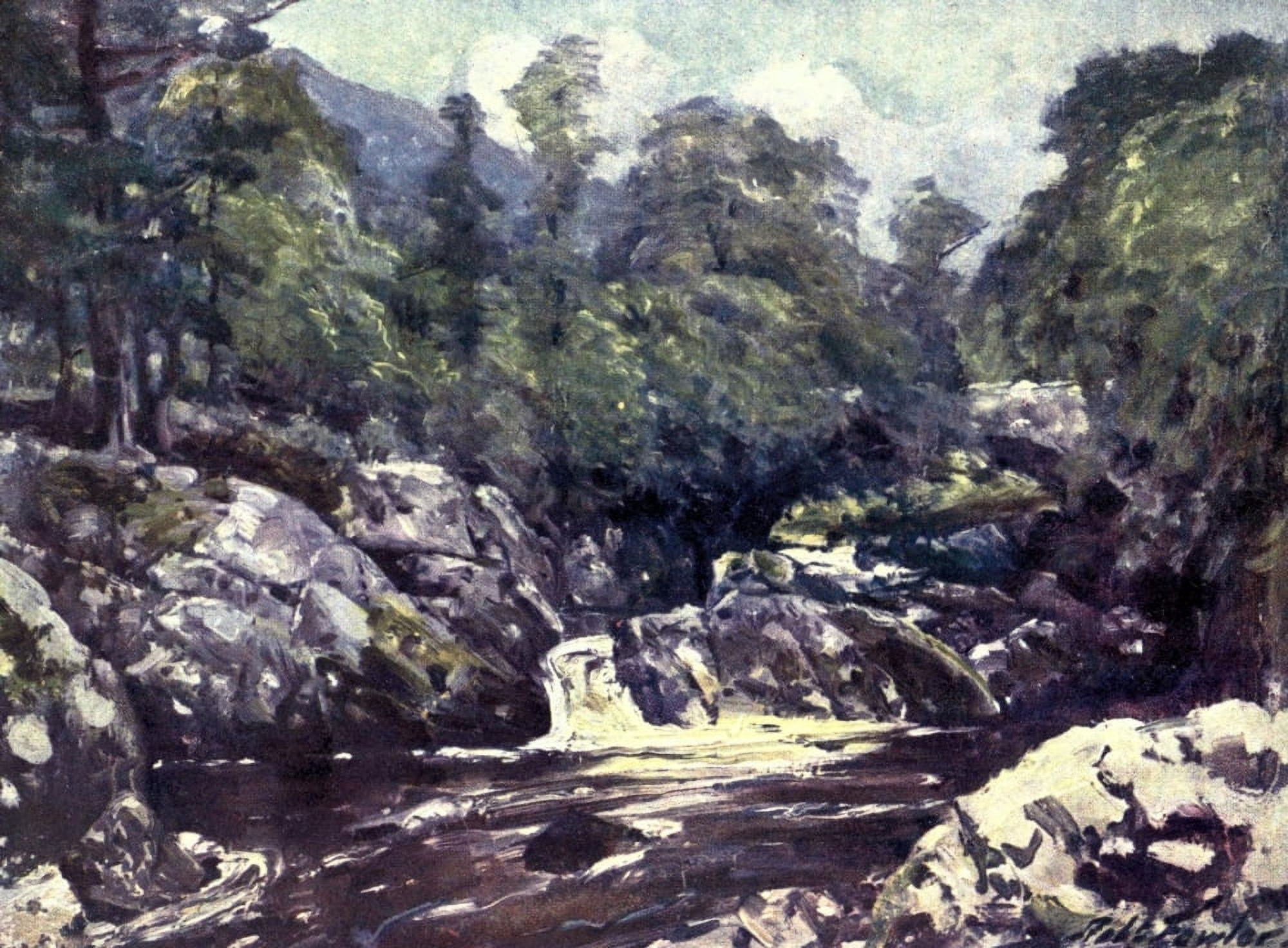 Beautiful Wales 1905 In the Lledr Valley Canvas Art - Robert Fowler (24 x 36)