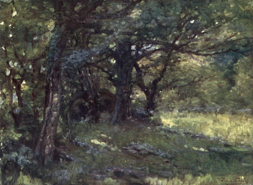Beautiful Wales 1905 In the woods Berwyn Canvas Art - Robert Fowler (18 x 24)