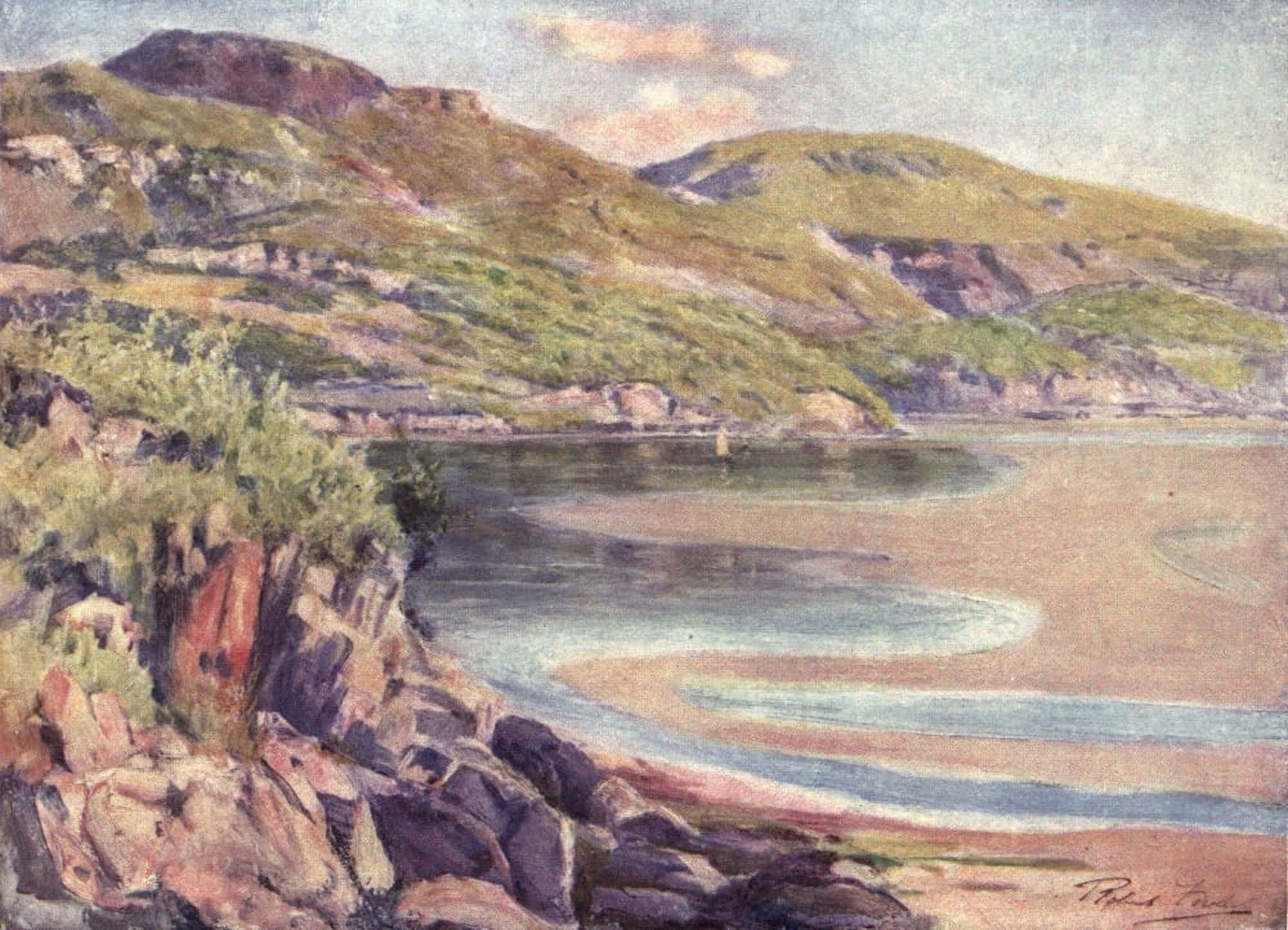 Beautiful Wales 1905 Incoming tide near Barmouth Canvas Art - Robert Fowler (24 x 36)