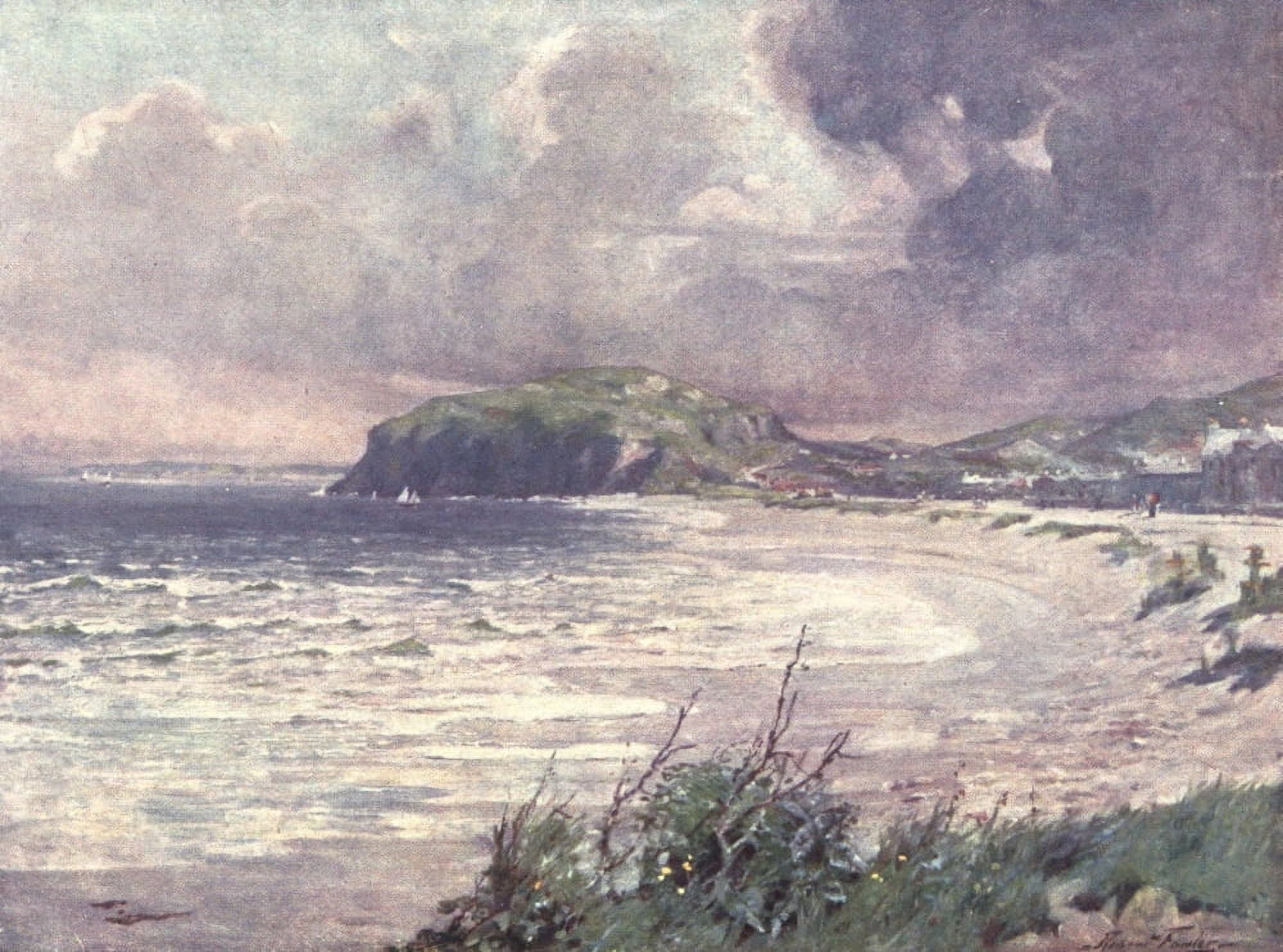 Beautiful Wales 1905 Llandudno Bay Canvas Art - Robert Fowler (24 x 36)