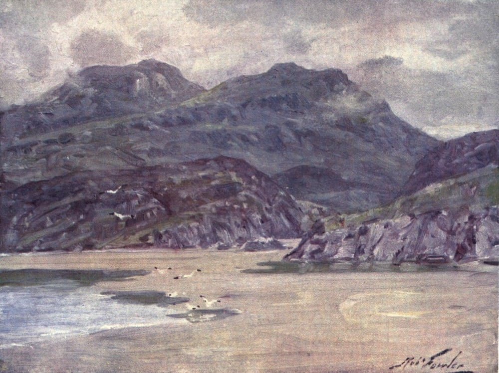 Beautiful Wales 1905 Lonely shore near Penrhyn Deudraeth Canvas Art - Robert Fowler (18 x 24)