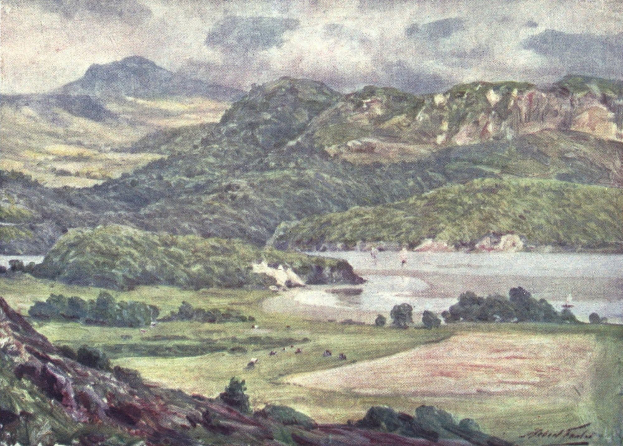 Beautiful Wales 1905 Mist on Cader Idris Canvas Art - Robert Fowler (18 x 24)