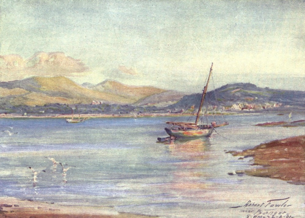 Beautiful Wales 1905 Near Bangor Canvas Art - Robert Fowler (18 x 24)