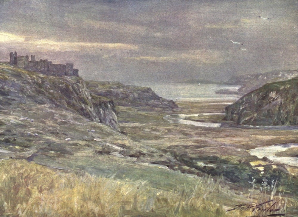 Beautiful Wales 1905 Pennard Castle Glamorganshire Canvas Art - Robert Fowler (18 x 24)