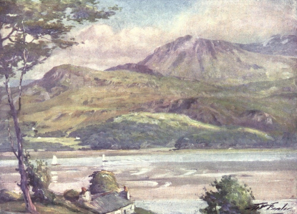 Beautiful Wales 1905 Shore near Harlech Canvas Art - Robert Fowler (18 x 24)