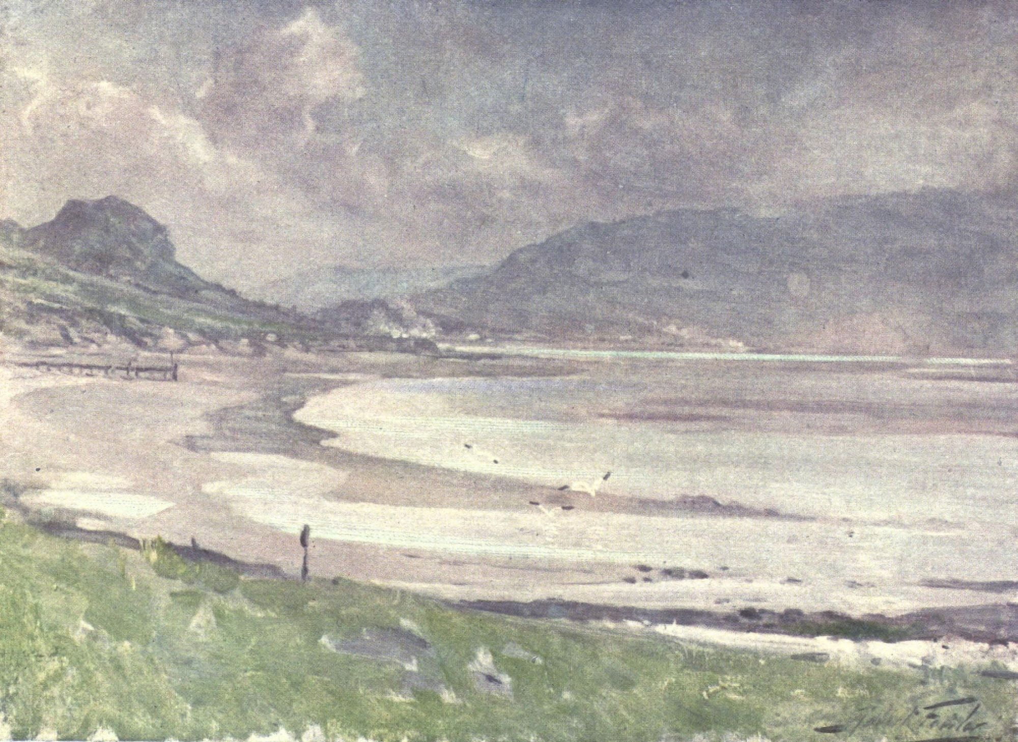 Beautiful Wales 1905 Silvery light Conway shore Canvas Art - Robert Fowler (18 x 24)