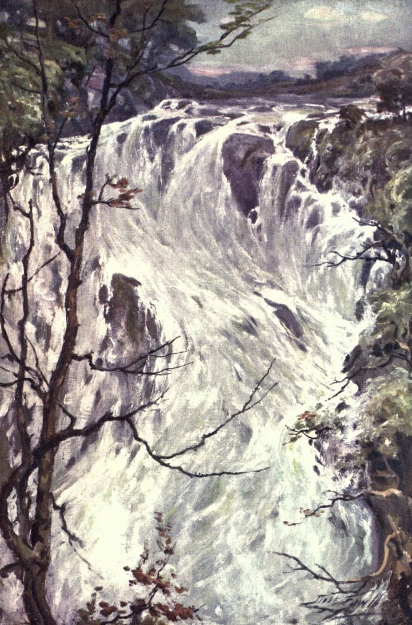 Beautiful Wales 1905 Swallow Falls Bettws-y-Coed Canvas Art - Robert Fowler (18 x 24)