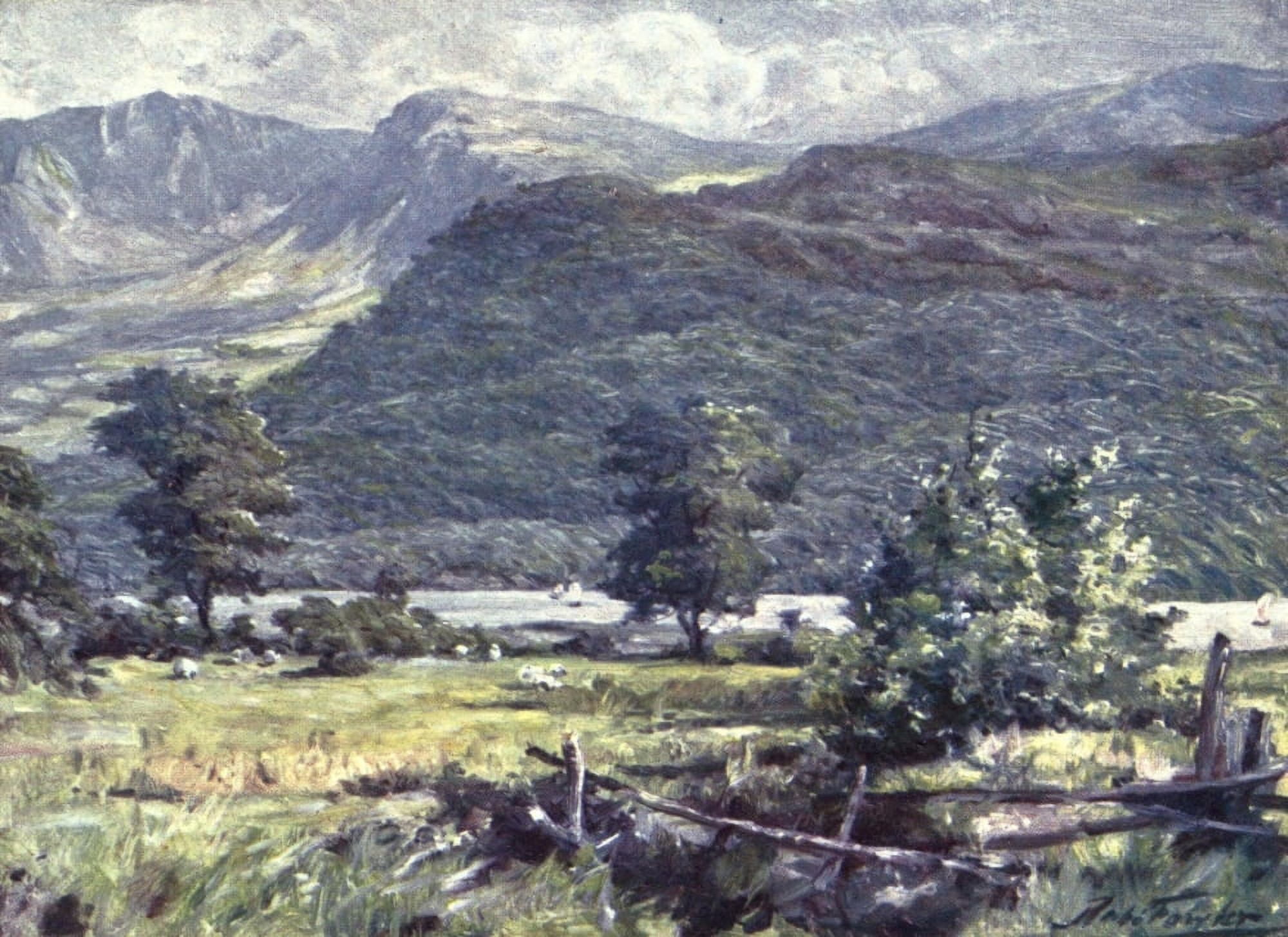 Beautiful Wales 1905 View of Cader Idris Canvas Art - Robert Fowler (24 x 36)