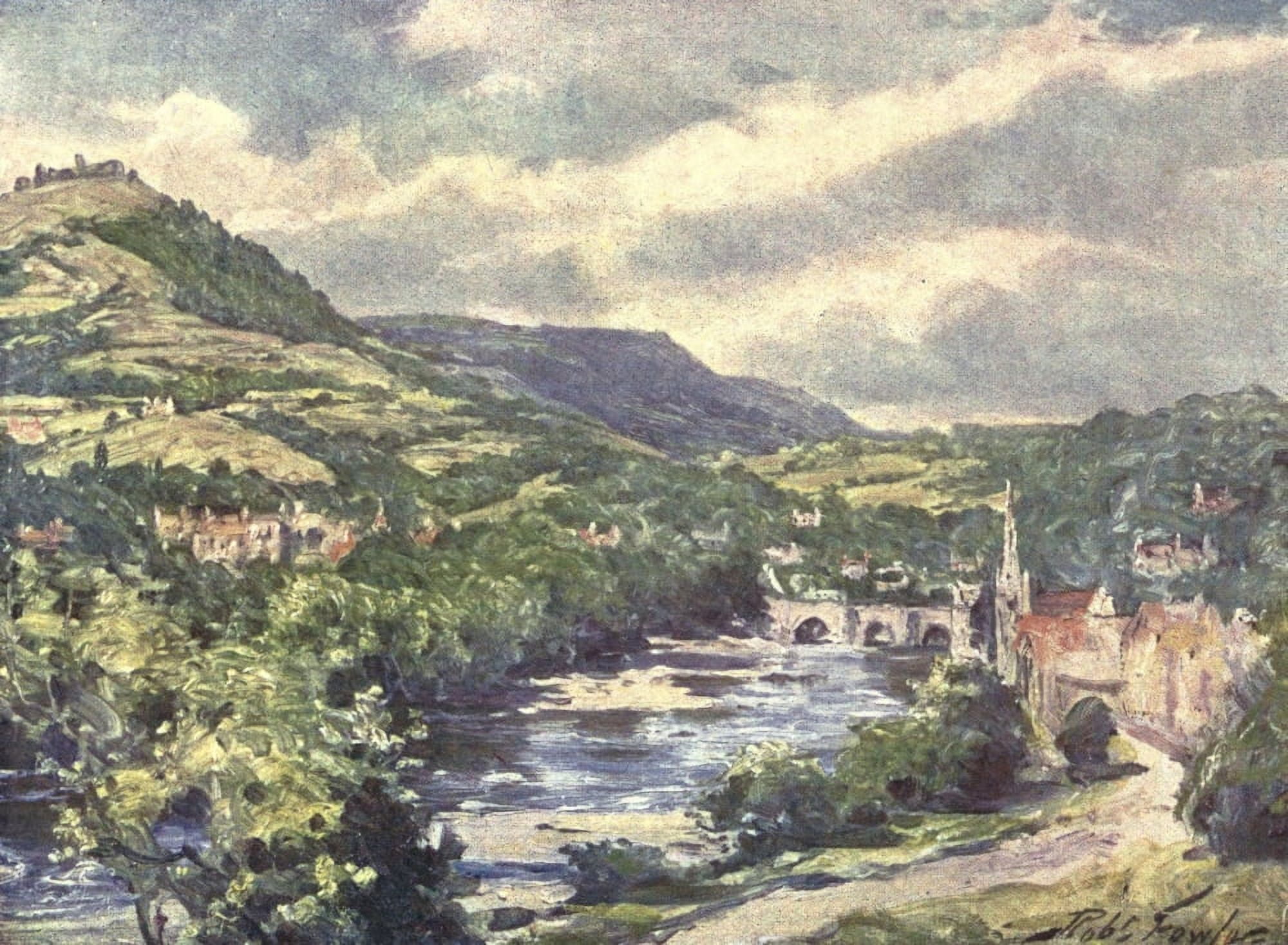 Beautiful Wales 1905 View of Llangollen Canvas Art - Robert Fowler (18 x 24)